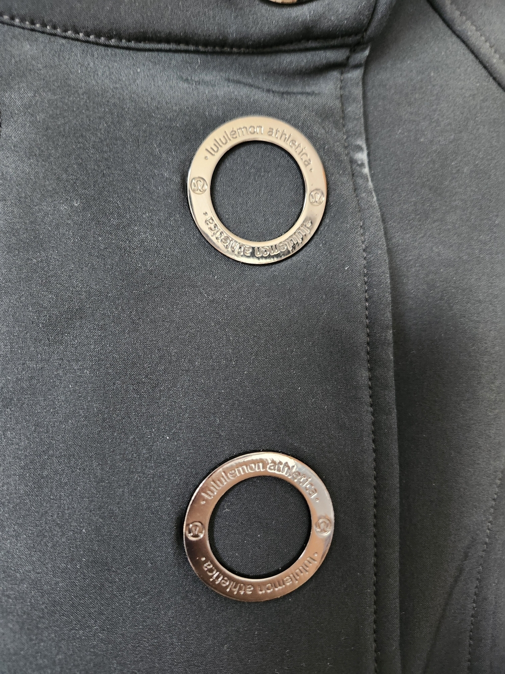 Lululemon Black Audrey Soft Shell Long Jacket Zipper & Snaps Pocket - Picture 9 of 15